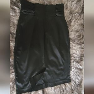 Black Pencil Skirt with High Waist